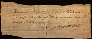Henry Daggett (Yale 1775) receipt for camp equipment